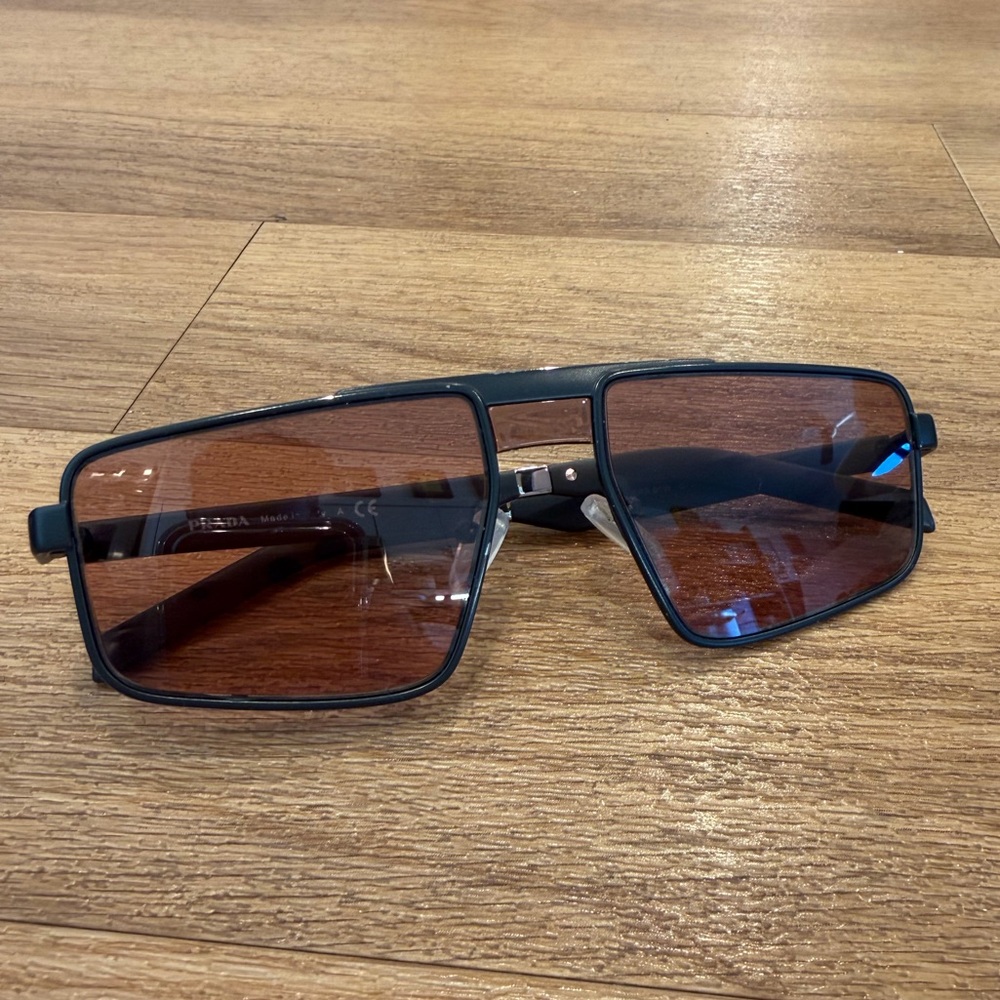 Prada Sunglasses Men’s Matte Black Frame/Brown Lenses PR 61WS